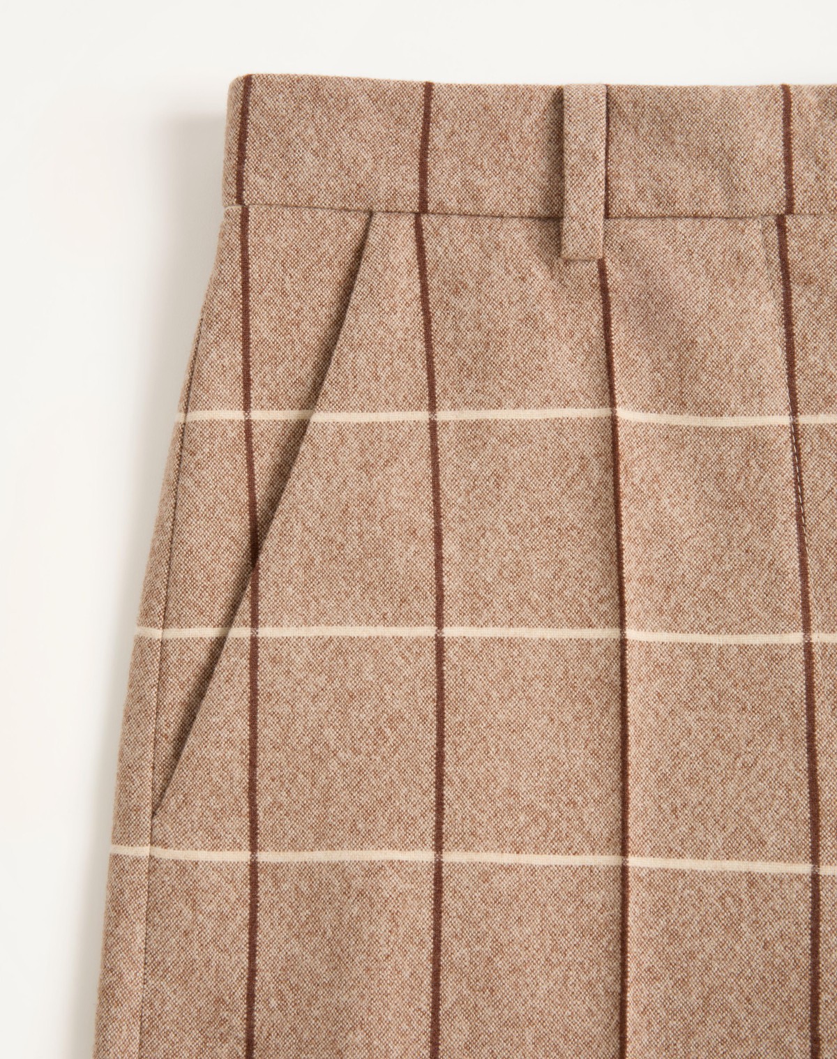 Valentino Checked High-rise Virgin Wool Wide-leg Pants In Brown