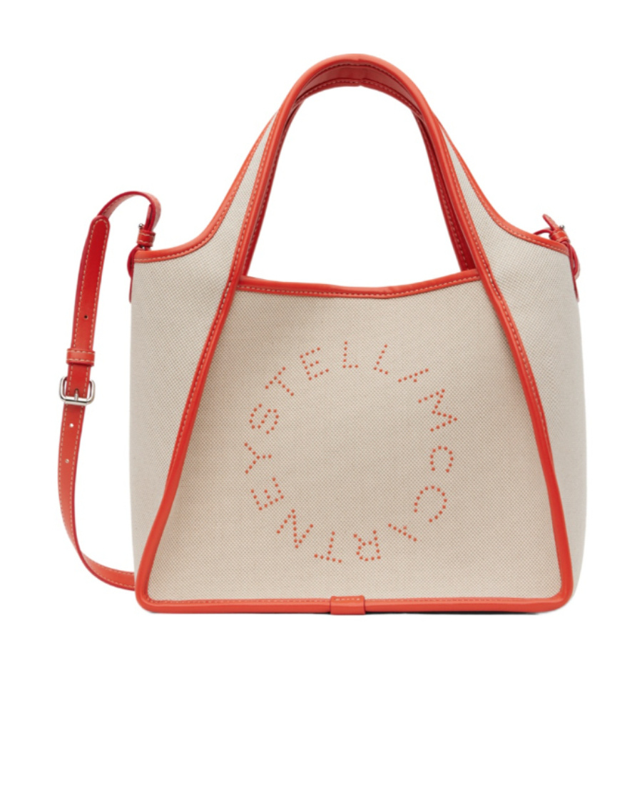 STELLA MCCARTNEY EMBROIDERED-LOGO CANVAS TOTE BAG