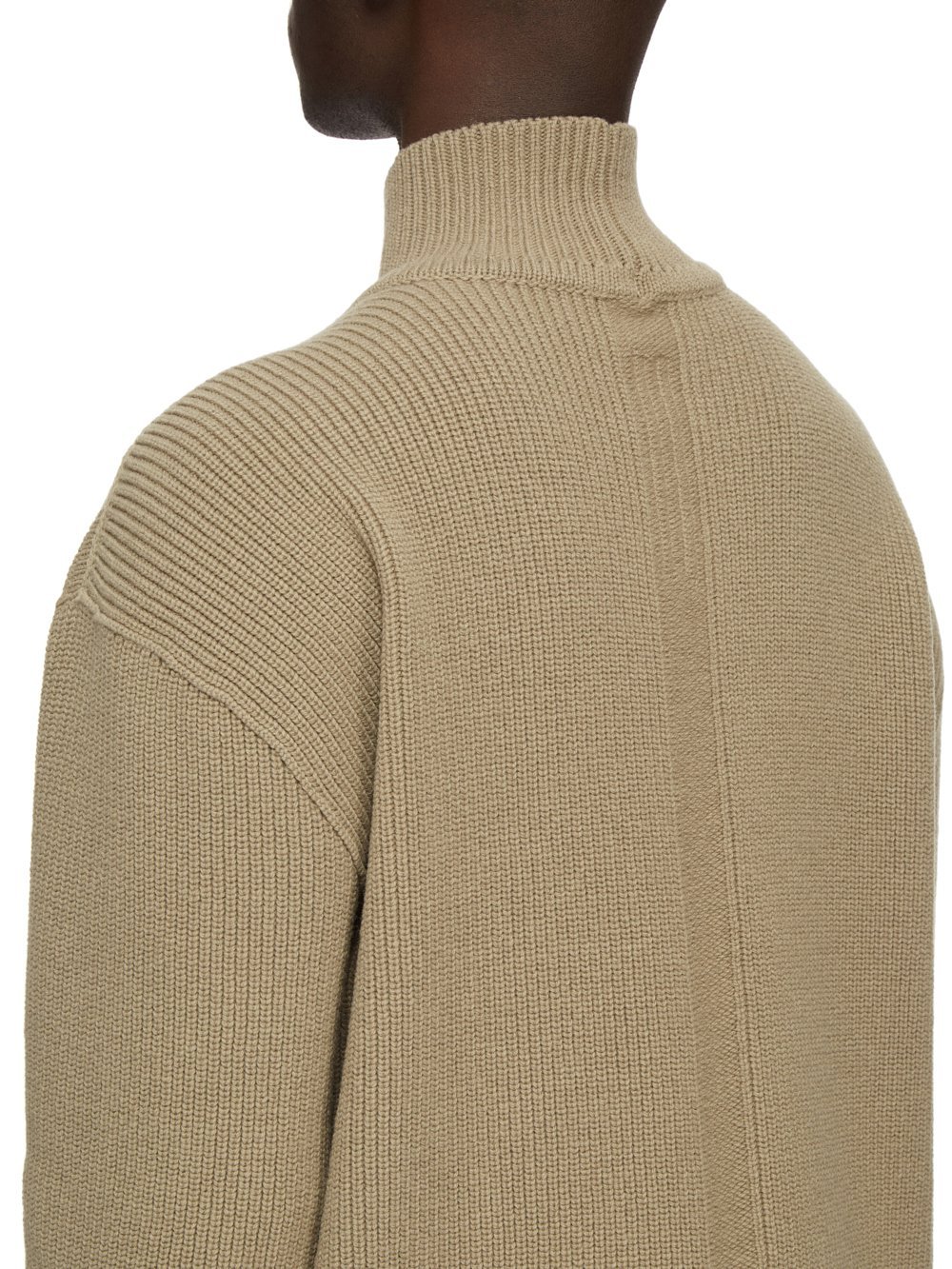 Rick Owens Roll-neck Virgin-wool Jumper In Brown