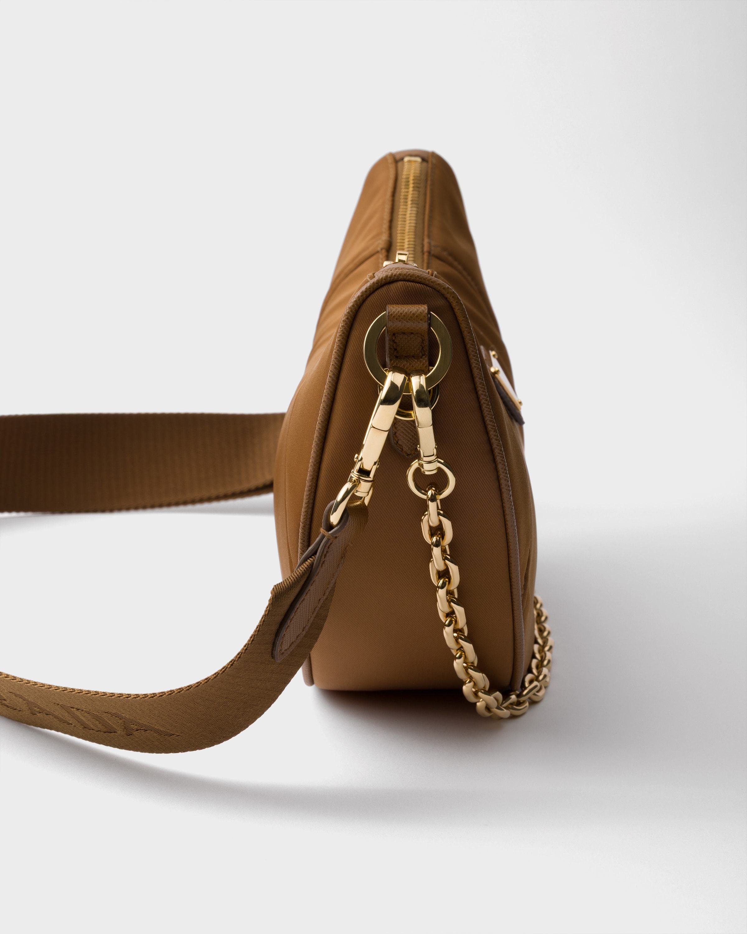 Prada Womens Brown Re-nylon Brand-plaque Shoulder Bag In Brown