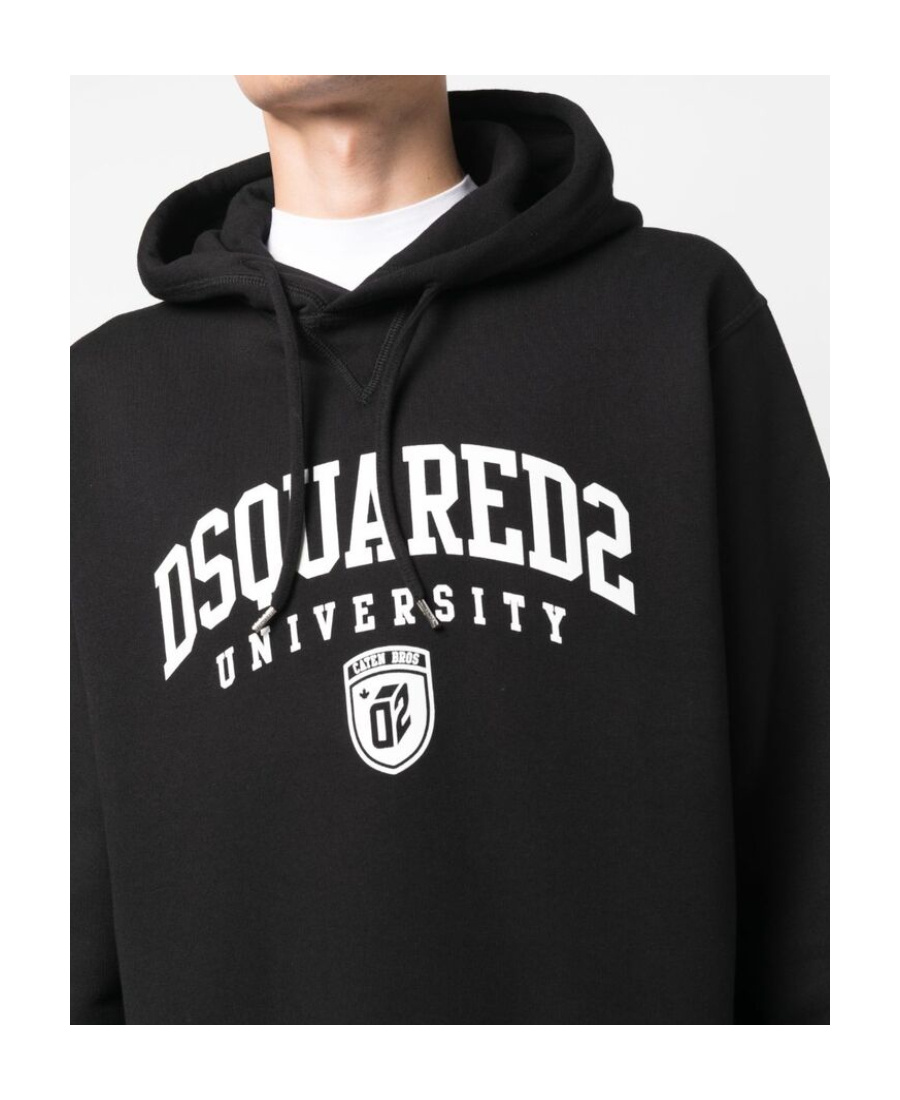 Dsquared2 Cotton Hoodie In Black