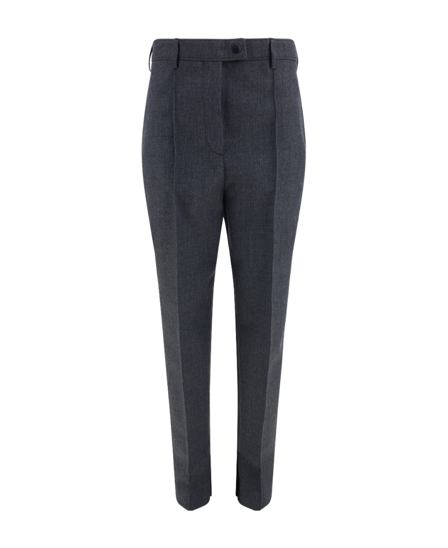 Prada High-waisted Tapered Trousers In Gray