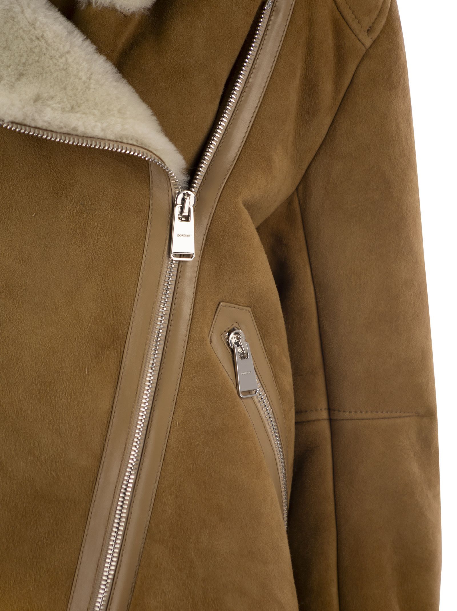 DONDUP LONG-SLEEVED LEATHER JACKET