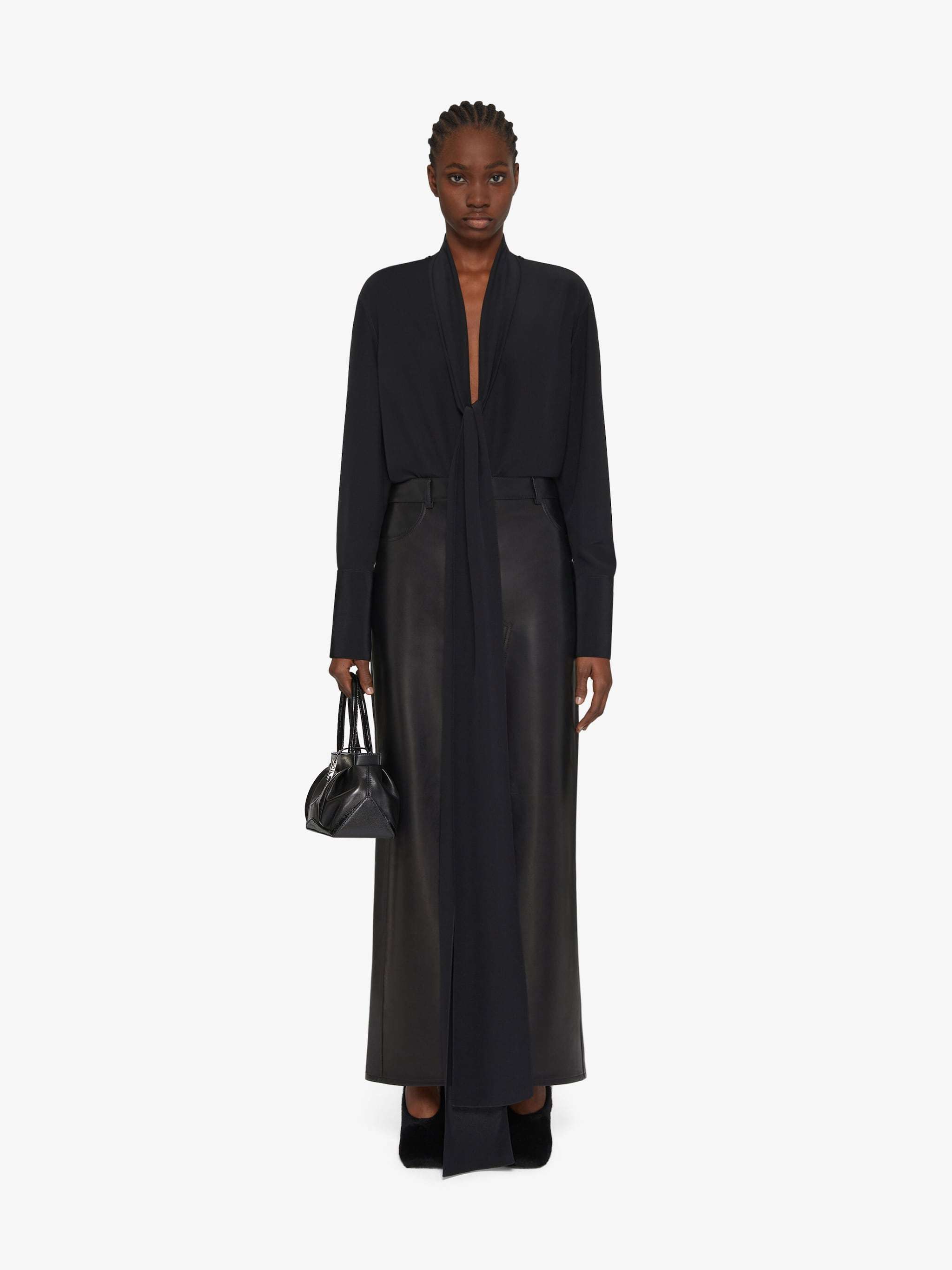 Givenchy Blouse In Silk With Long Removable Lavalliere In Black
