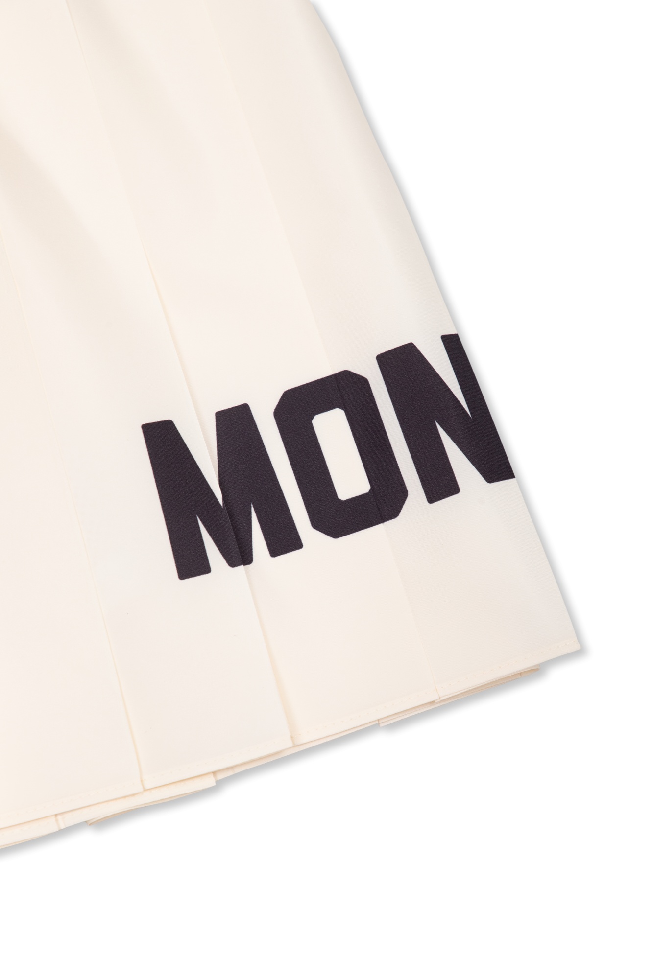 Moncler Logo Print Pleated Mini Skirt In White