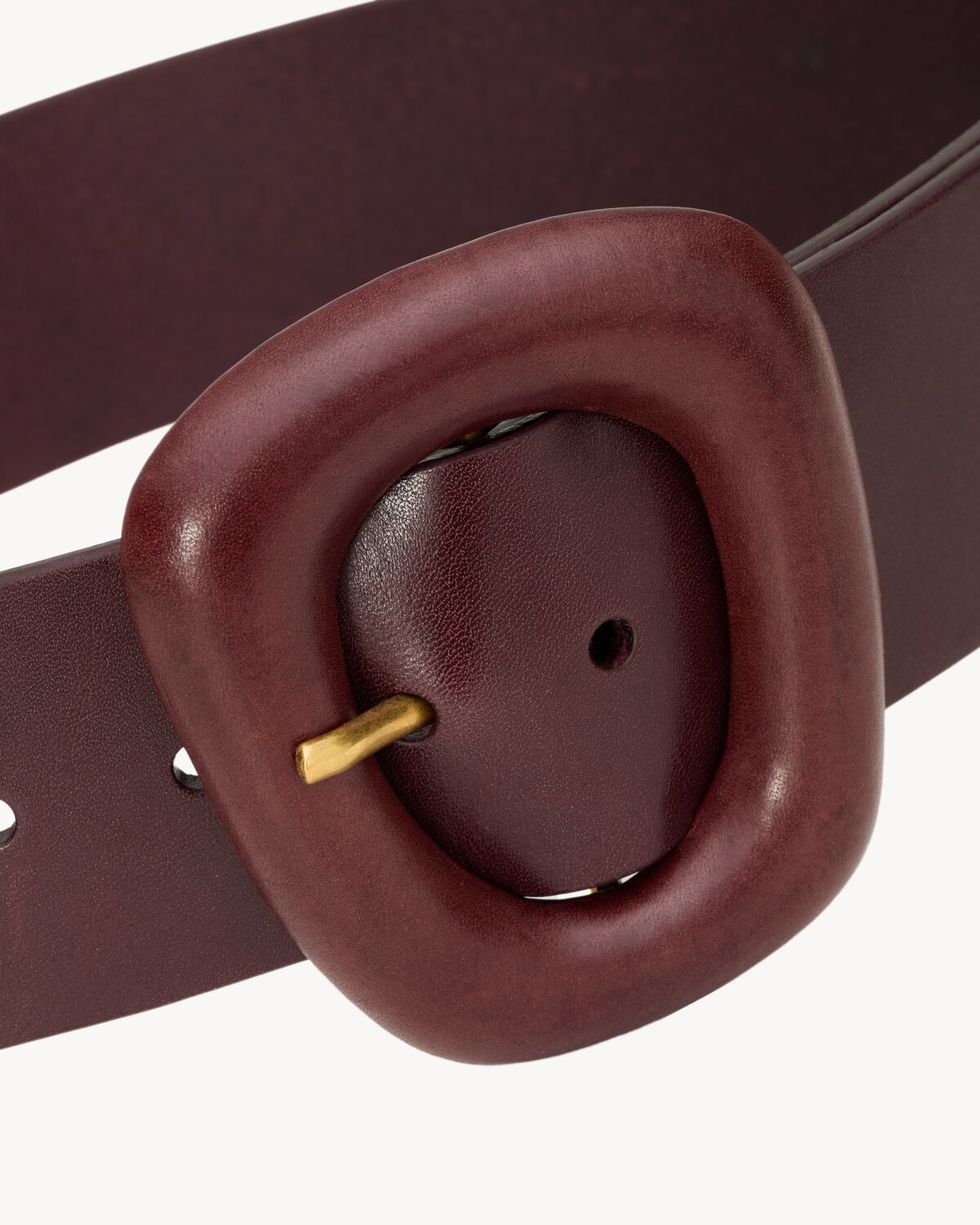 Saint Laurent Covered Buckle Belt In Red