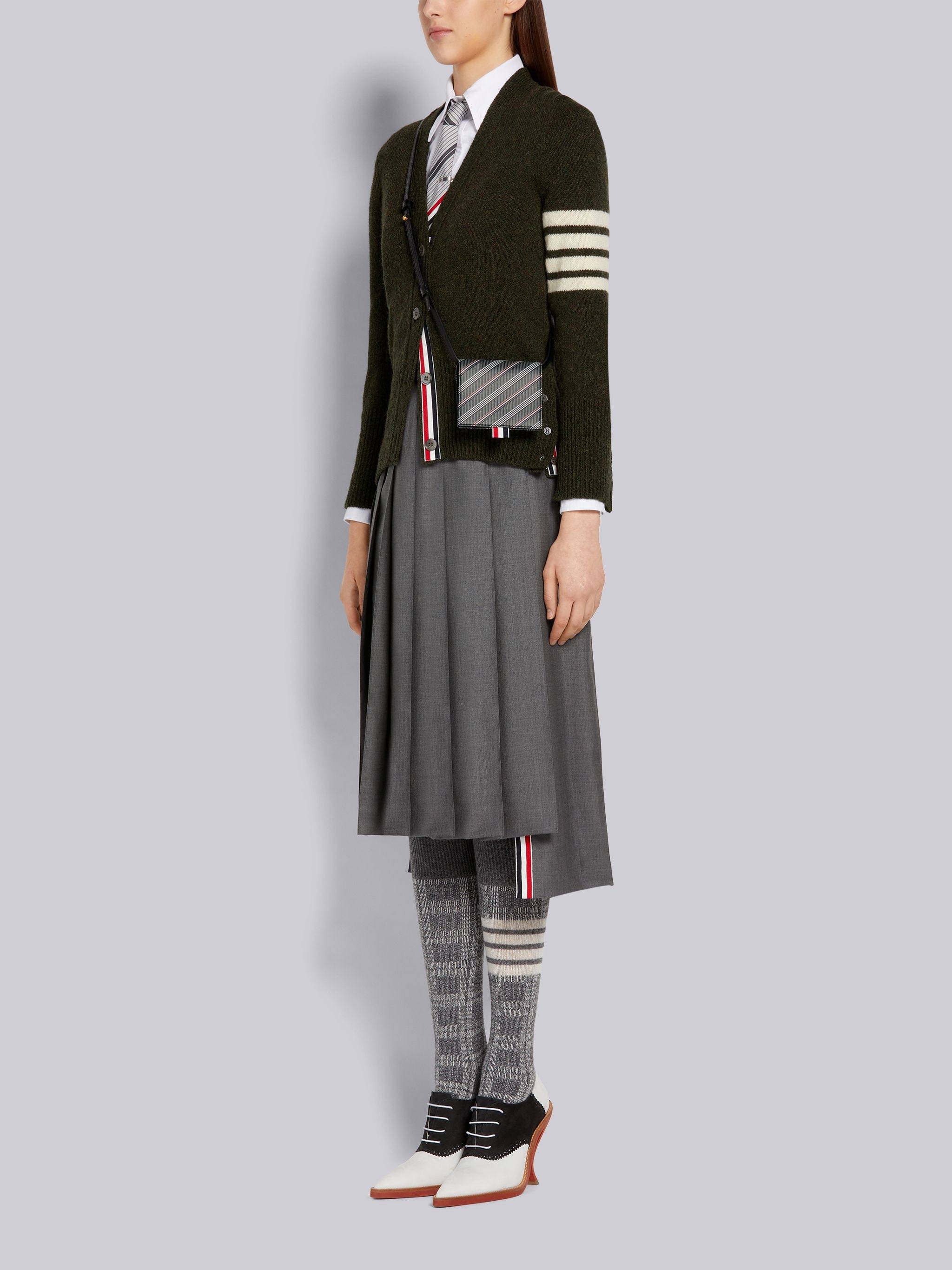 Thom Browne Striped Rwb Wallet In Gray