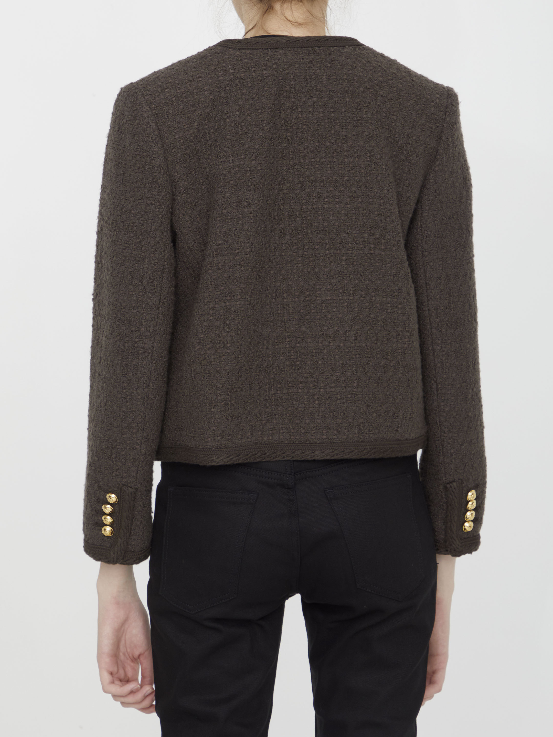 Celine Long-sleeved Casual Jacket In Brown
