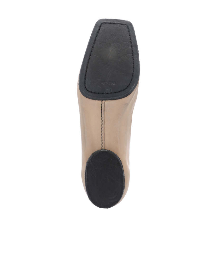 Uma Wang Ballet Flats Calfskin Suede Crisscross Straps In Nude