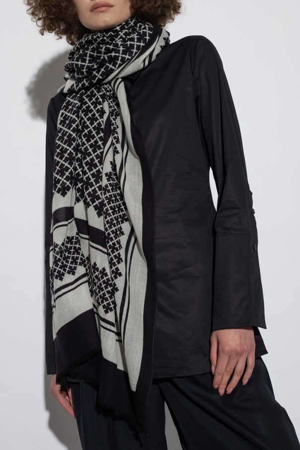 BY MALENE BIRGER JULEE PATTERNED-INTARSIA WOOL SCARF