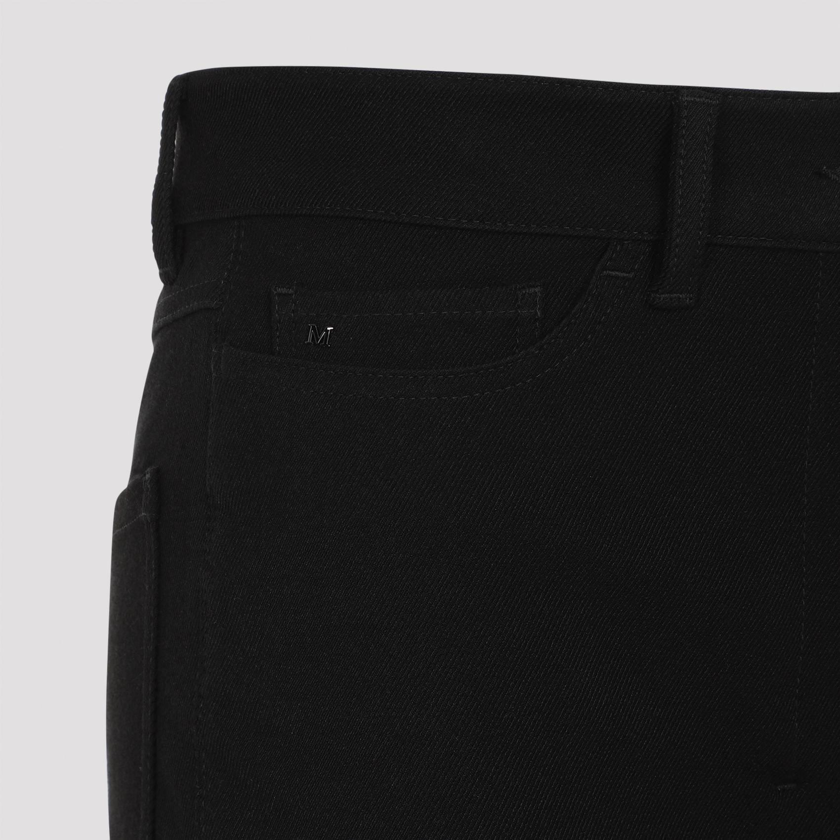 Max Mara Flared Trousers With Cotton Blend And Silhouette In Black