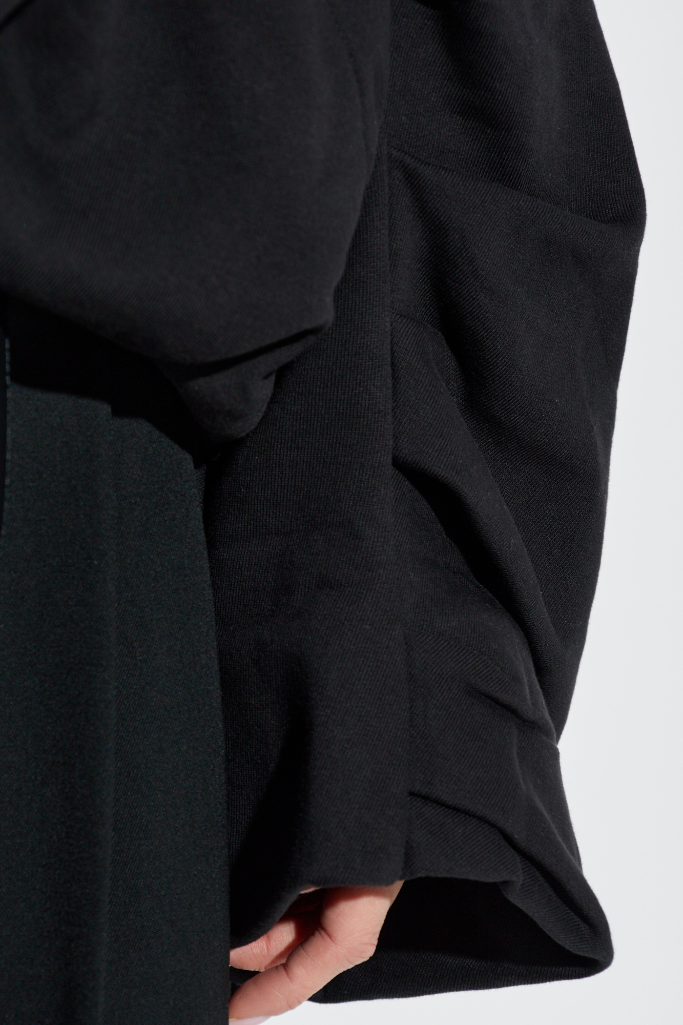 Dries Van Noten Oversized Draped Black Sweatshirt In Black