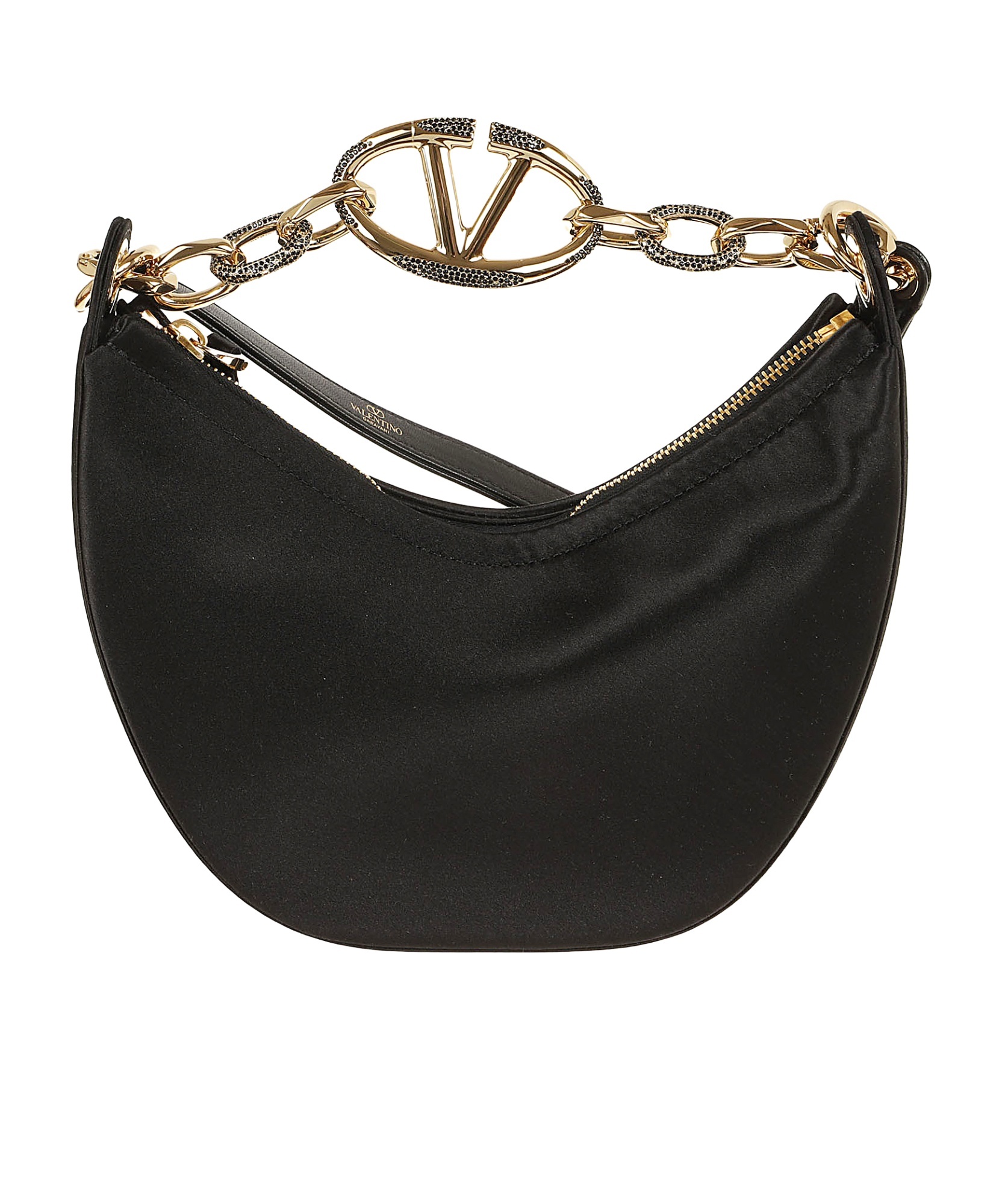 Valentino Garavani Valentino Vlogo Plaque Zip-up Tote Bag In Black