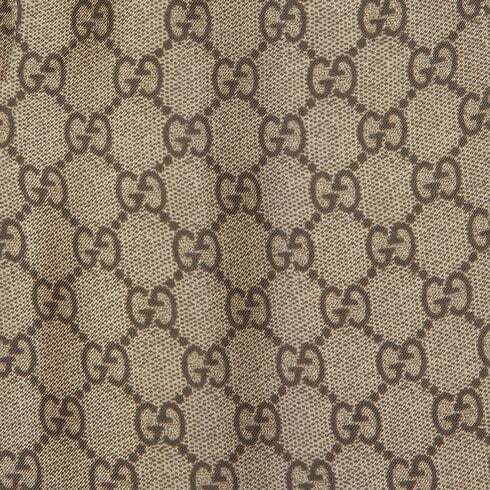 Gucci Gg Supreme Print Silk Pant In Brown