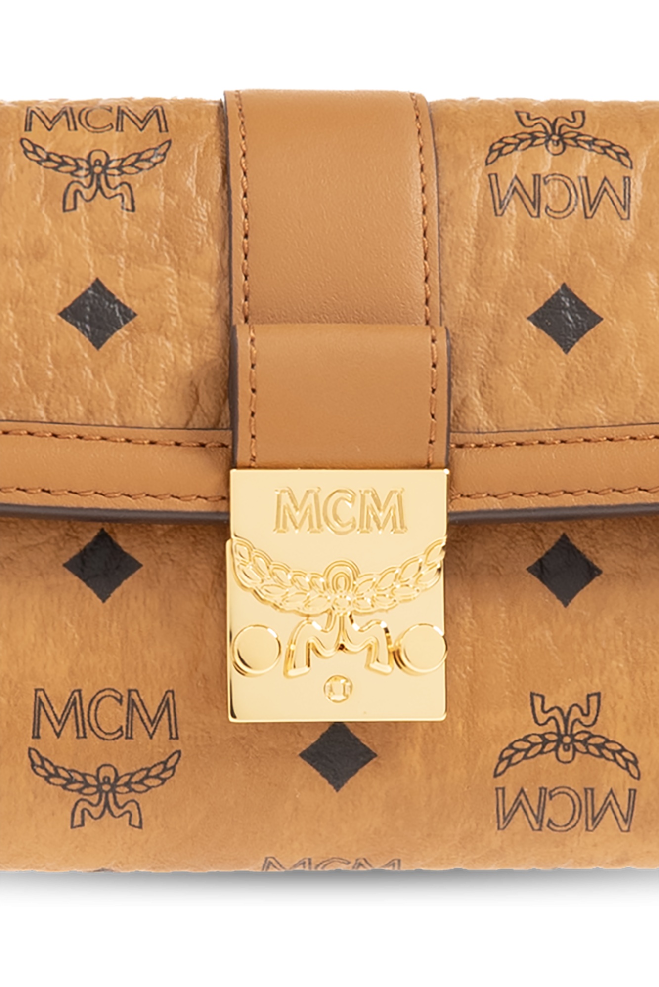Mcm Tracy Trifold Wallet In Visetos In Brown