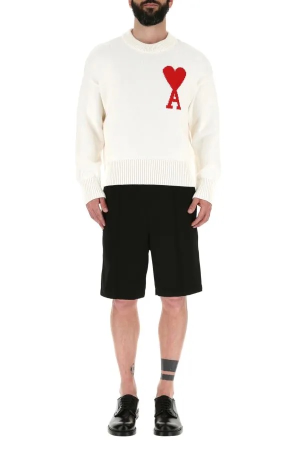 Ami Alexandre Mattiussi Elasticated Waistband Bermuda Shorts In Black