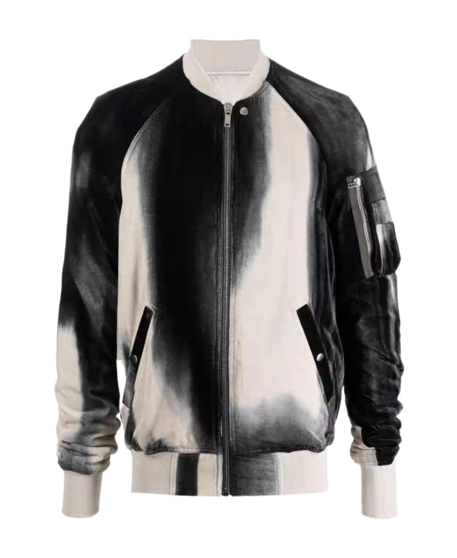 Rick Owens Virgin-wool Bleached Bomber-jacket In Black