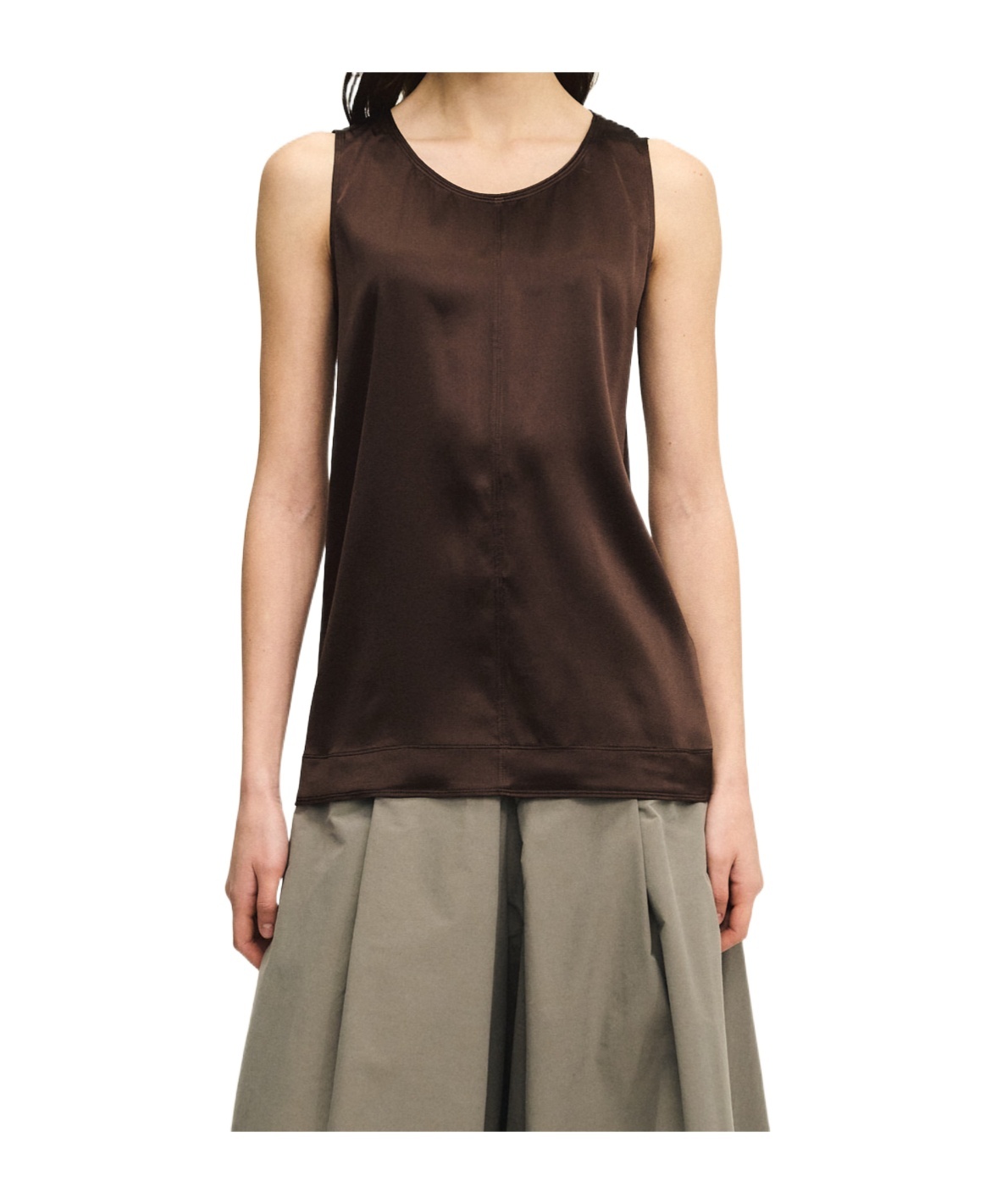 Panicale Silk Top In Ebony