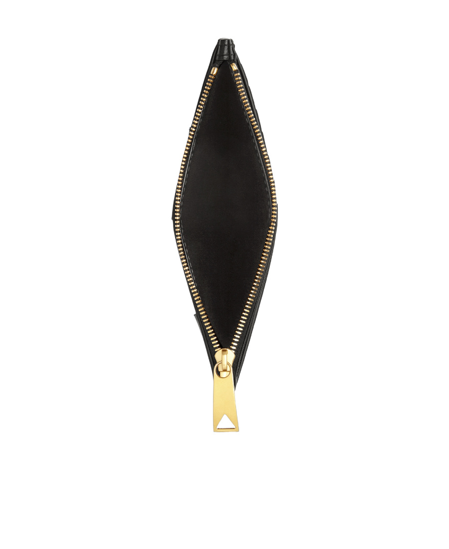 Bottega Veneta Intrecciato Zipped Card Case In Black