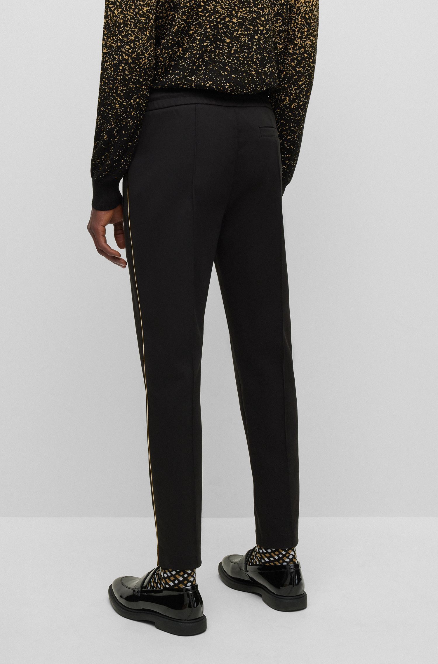 Hugo Boss Rolling-edged Sweatpants In Black