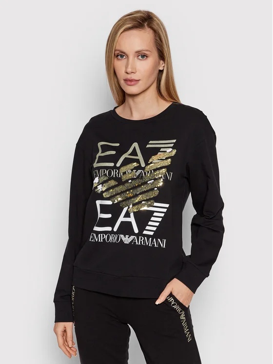 EA7 ROUND-NECKED LOGO SWEATER