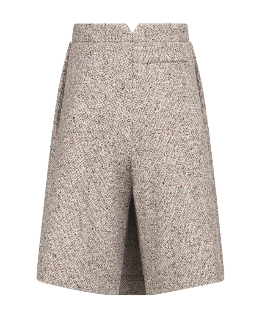 Dior Pleated Initial Shearing Shorts In Nude