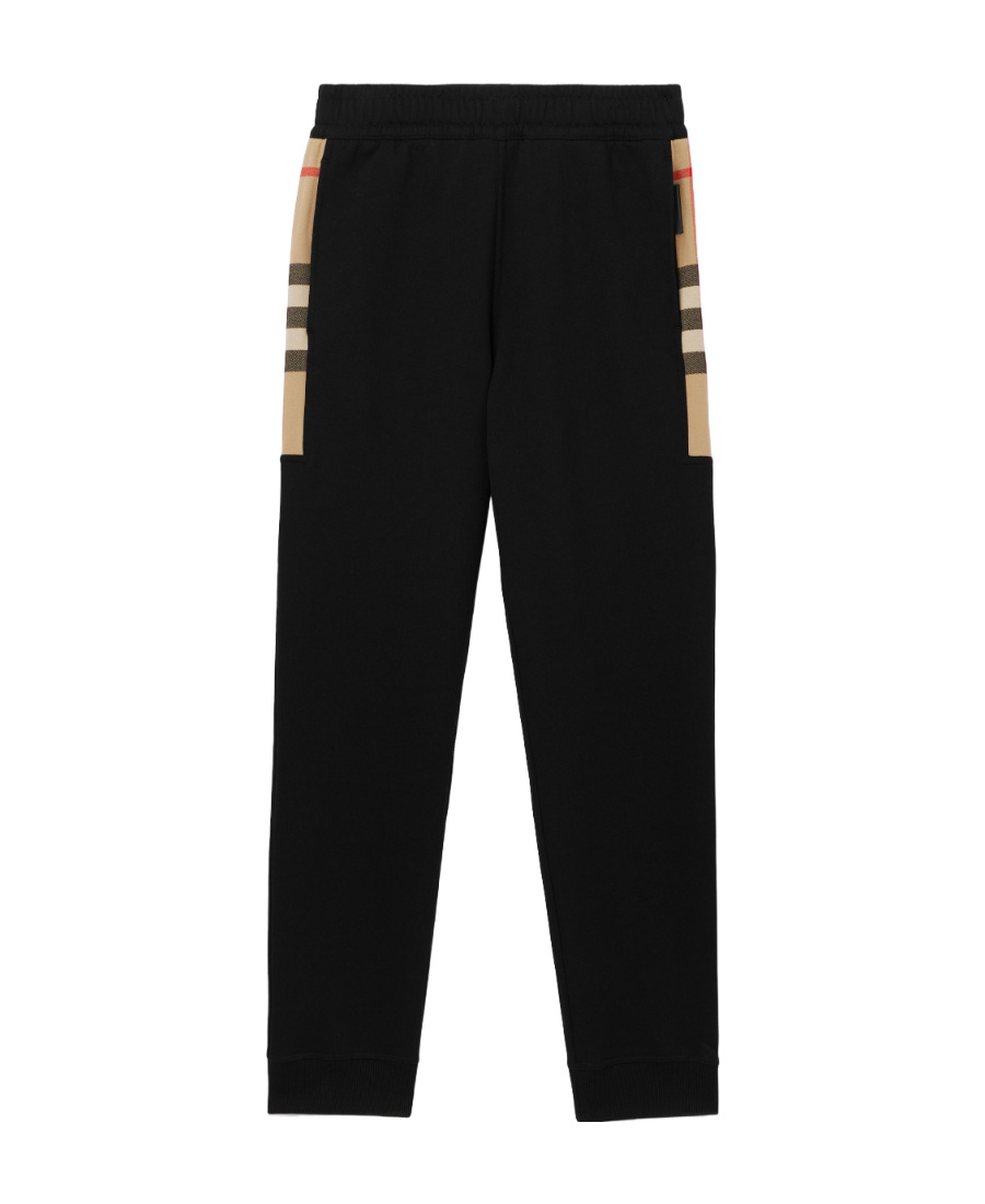 Burberry Stephan Vintage Check-detail Track Pants In Black