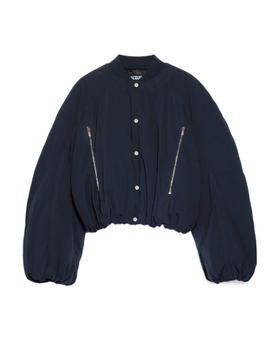 Jacquemus Le Bomber Croissant Cropped Jacket In Black