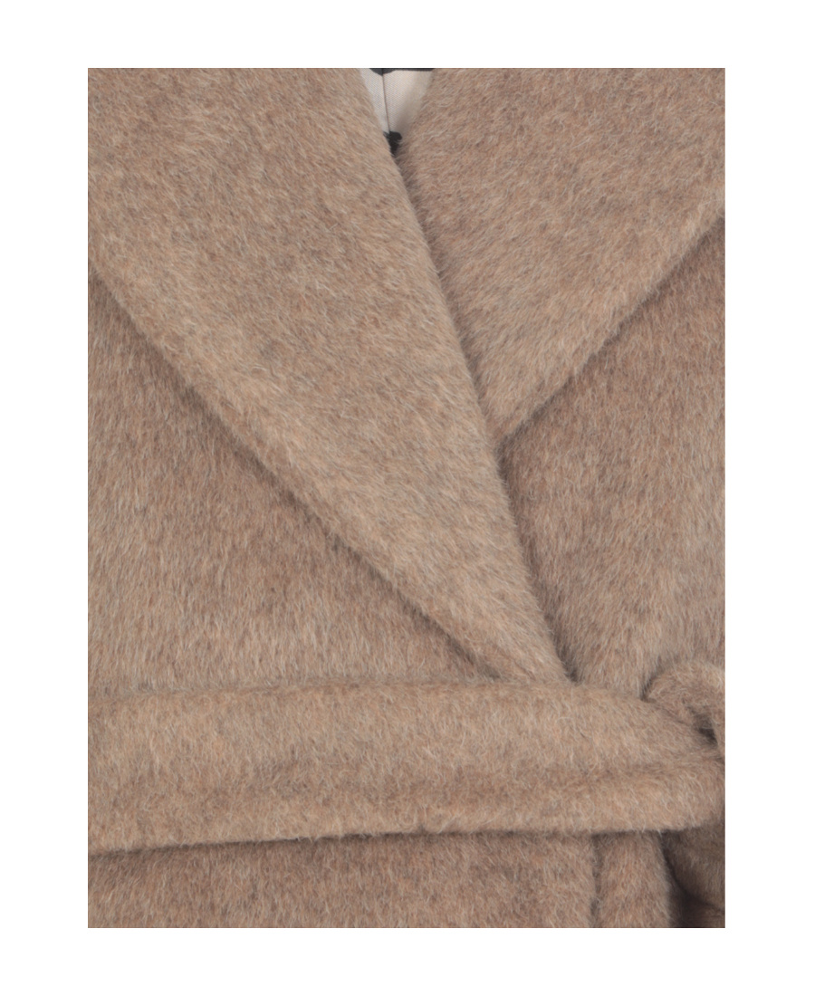 Max Mara Long-sleeved Lapel Coat In Brown