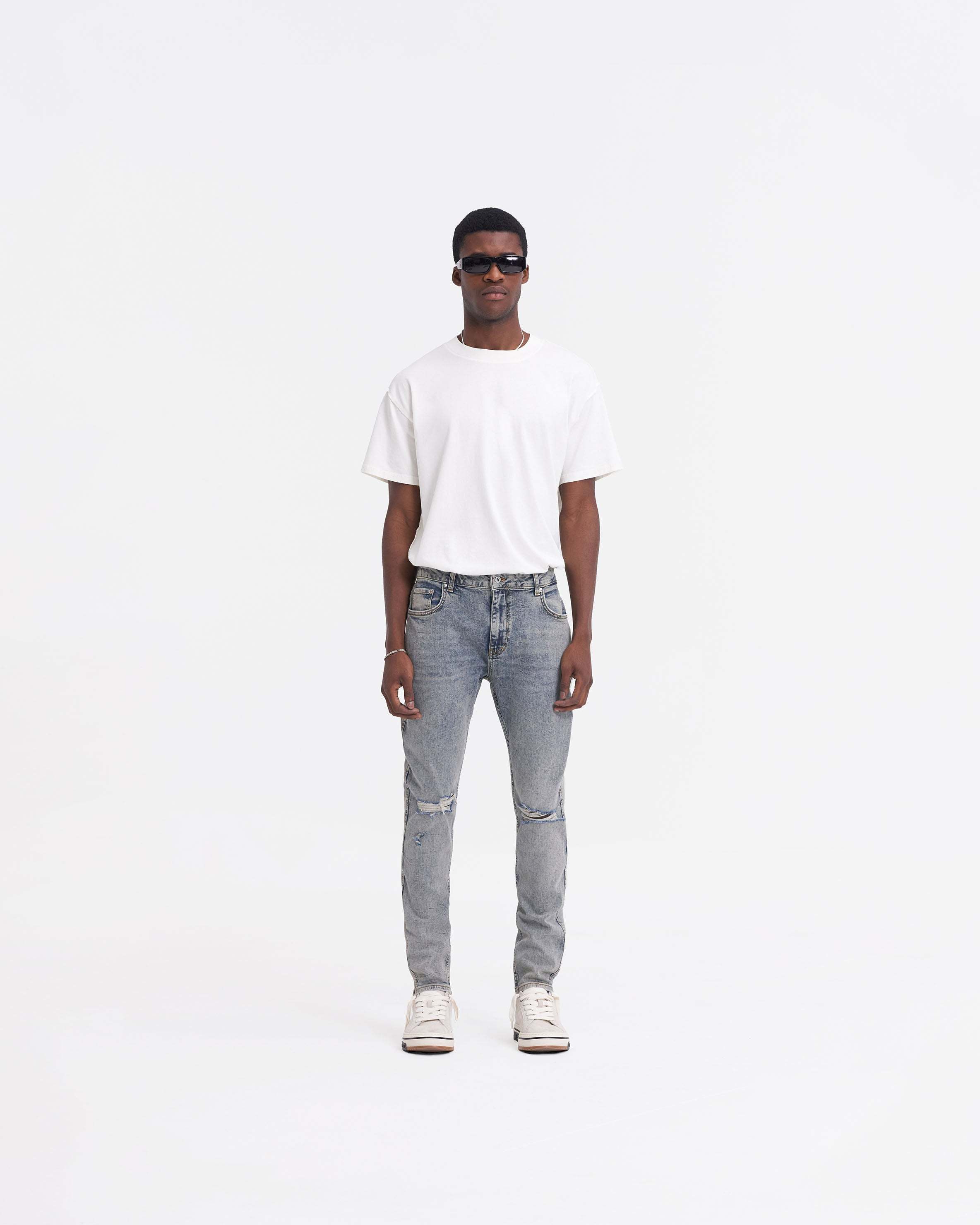 Represent R1 Destroyer Skinny Jeans In Gray