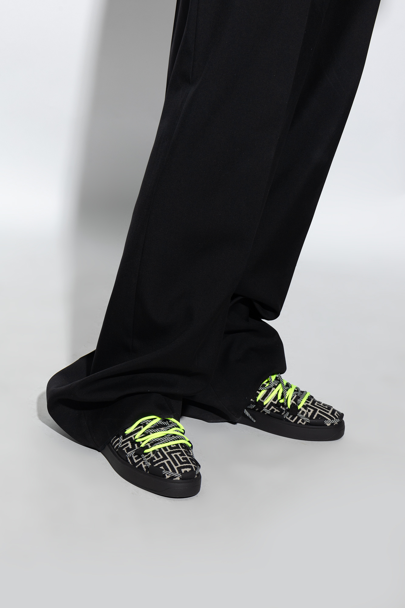 Balmain B-court Monogram Sneakers In Black
