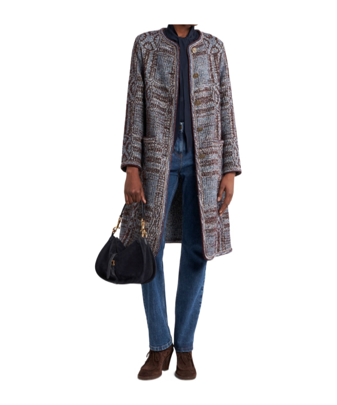 Etro Textured Fabric Long Sleeves Front Pockets In Neutral