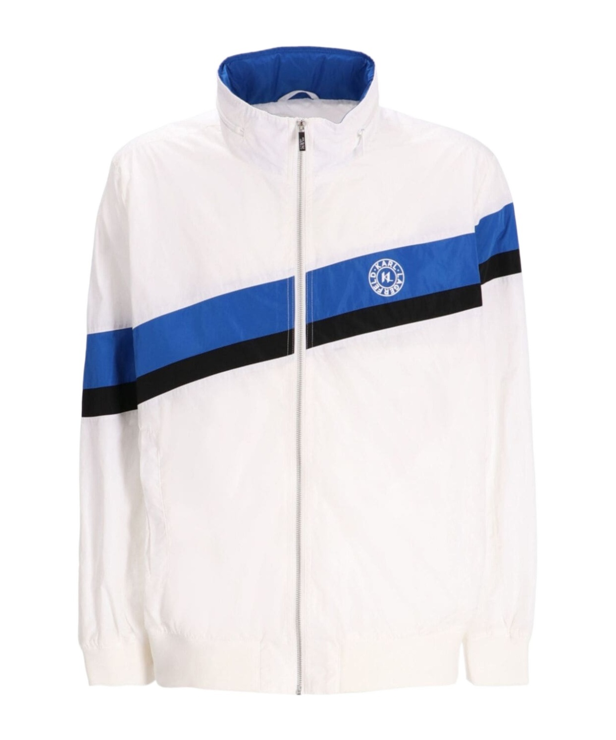 Karl Lagerfeld Stripe-detail Bomber Jacket In White