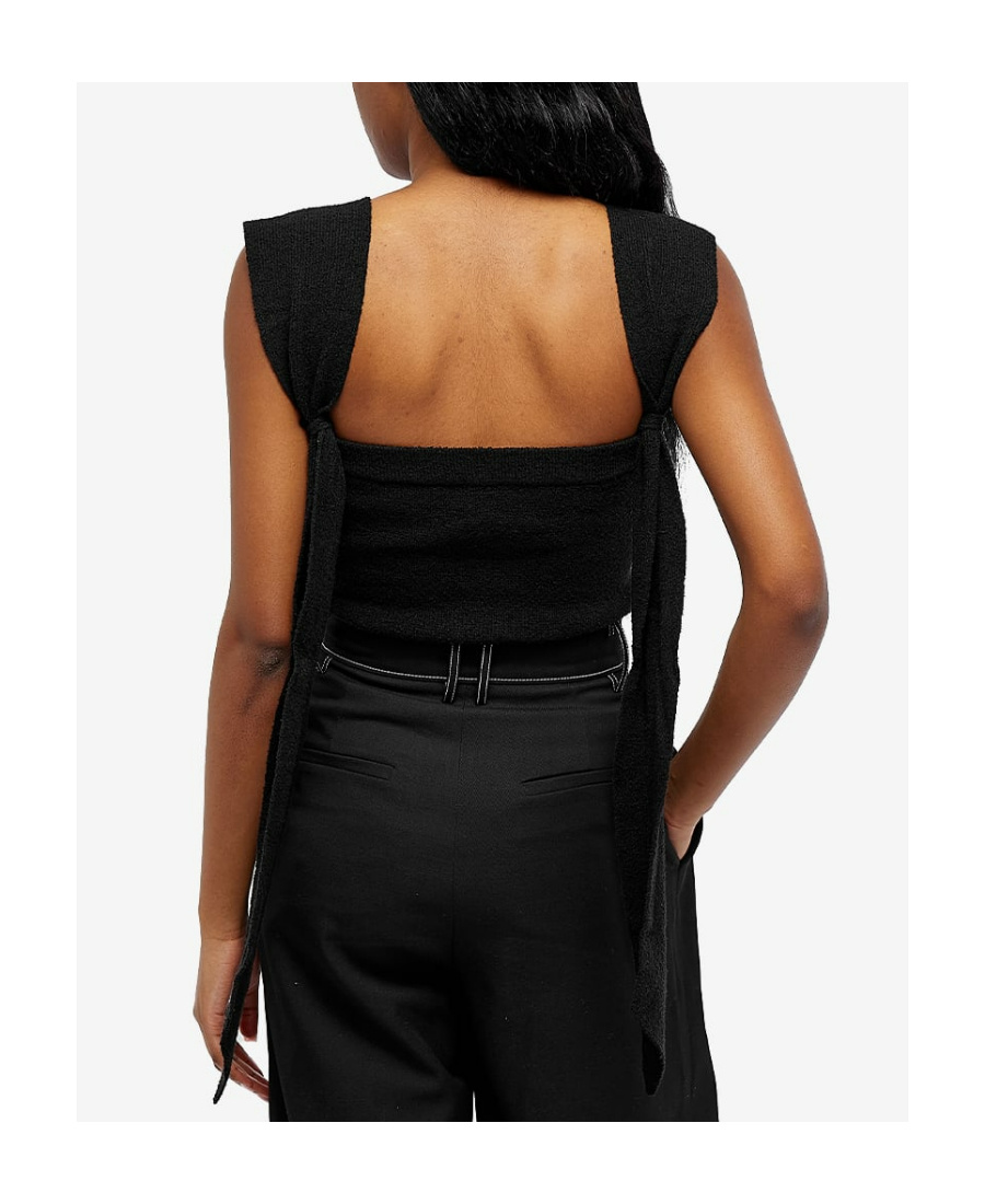Nanushka Faya Off-the-shoulder Organic-cotton Blend Top In Black