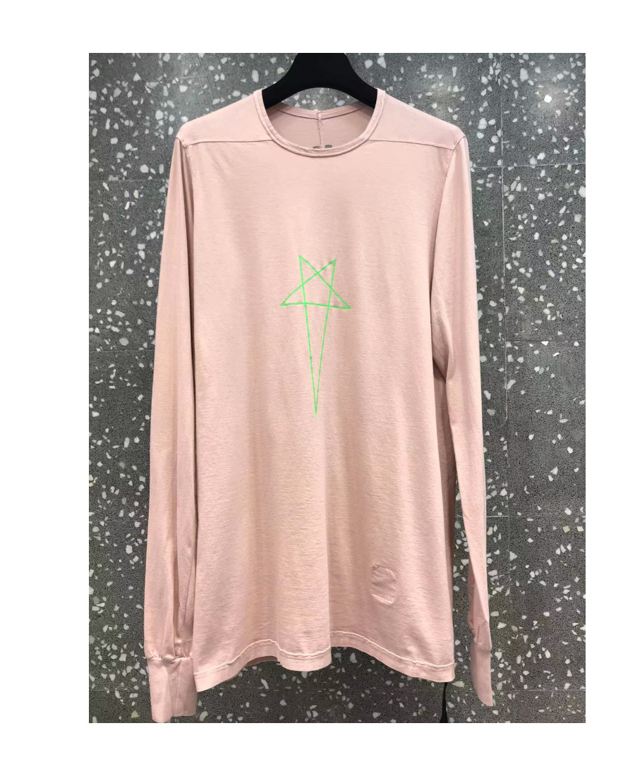 Shop Rick Owens Drkshdw Pentagram Printed Long-sleeved T-shirt In Pink