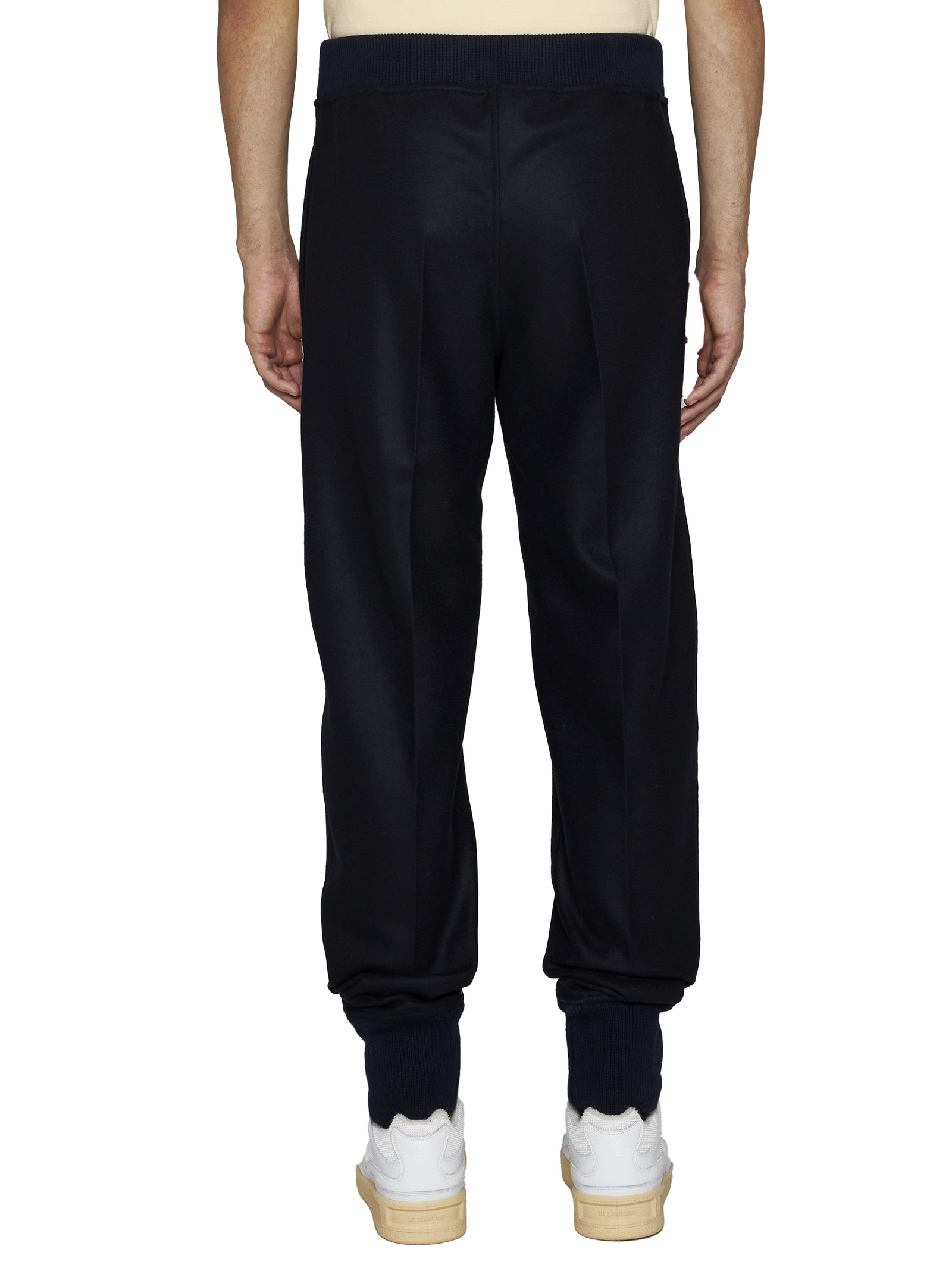 Jil Sander Elasticated Wool Track Pants In Black