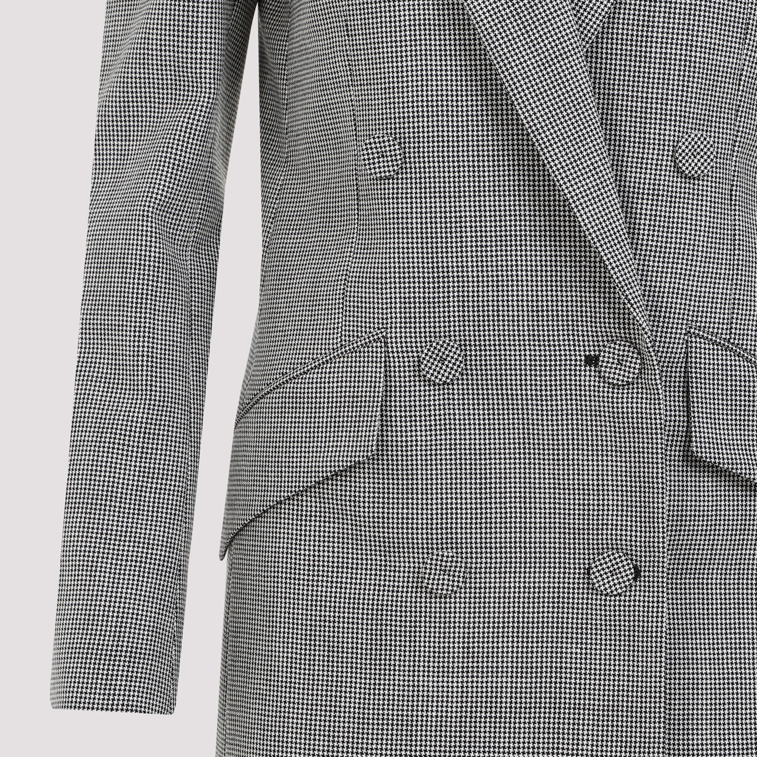 Givenchy Black And White Double Breast Wool Jacket In Gray