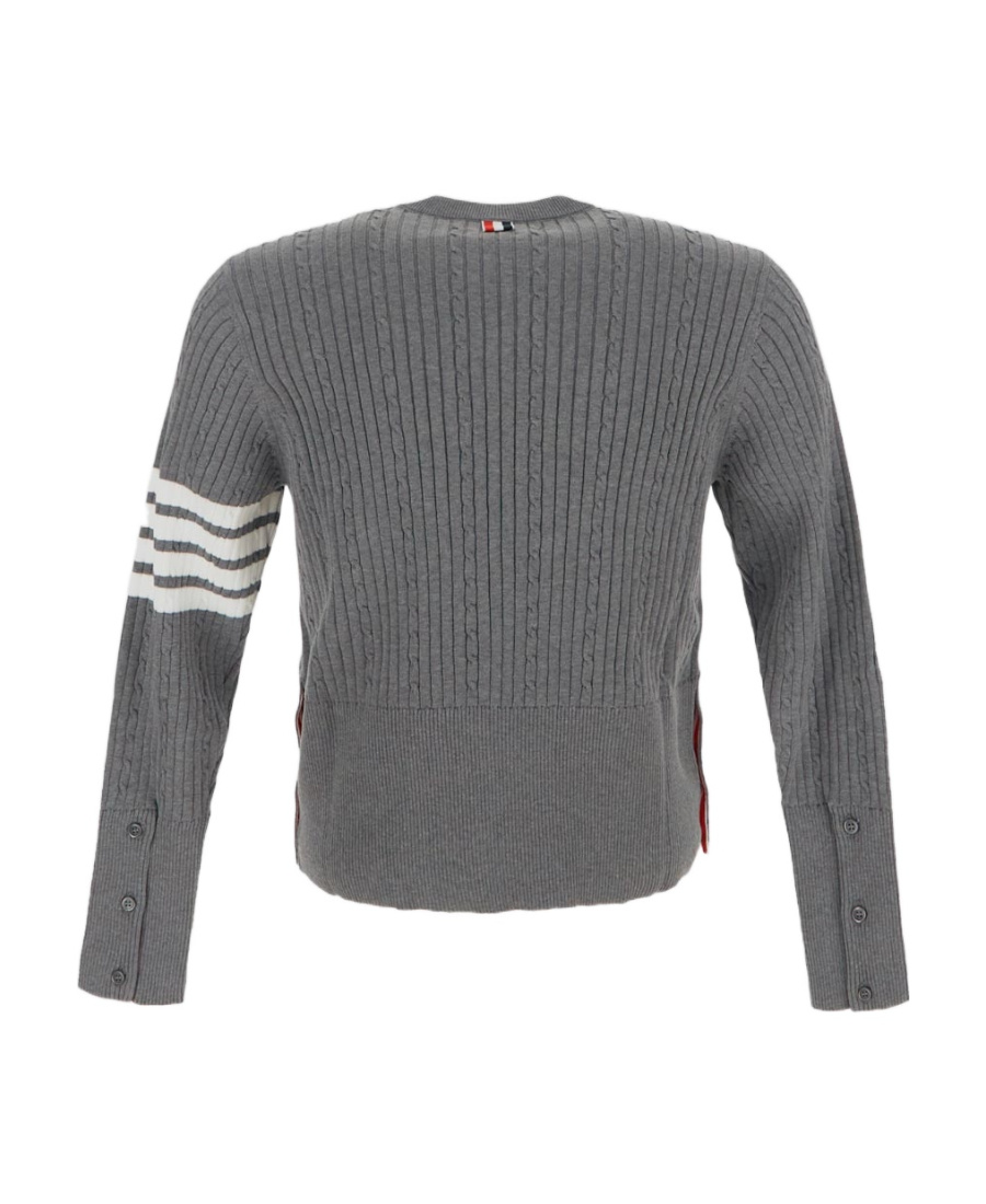 THOM BROWNE THOM BROWNE 4-BAR STRIPE DETAILED CREWNECK JUMPER