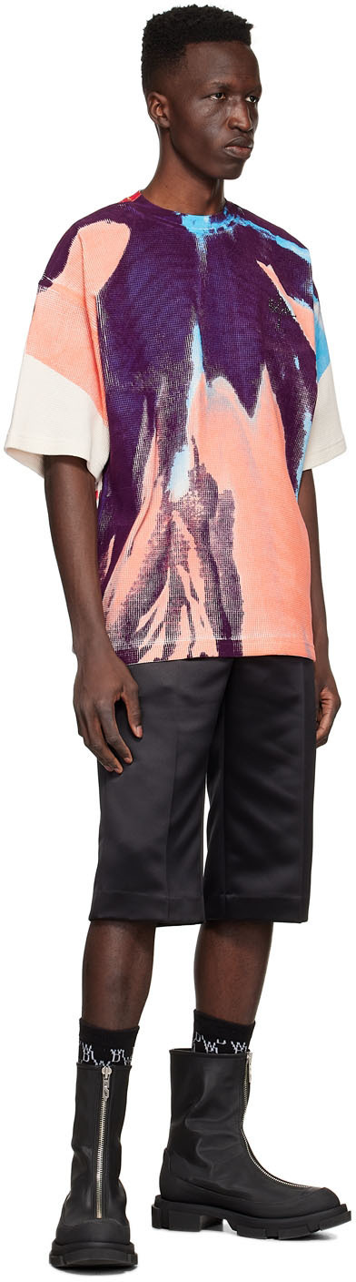 We11 Done Pattern Printed Short-sleeved T-shirt In Purple