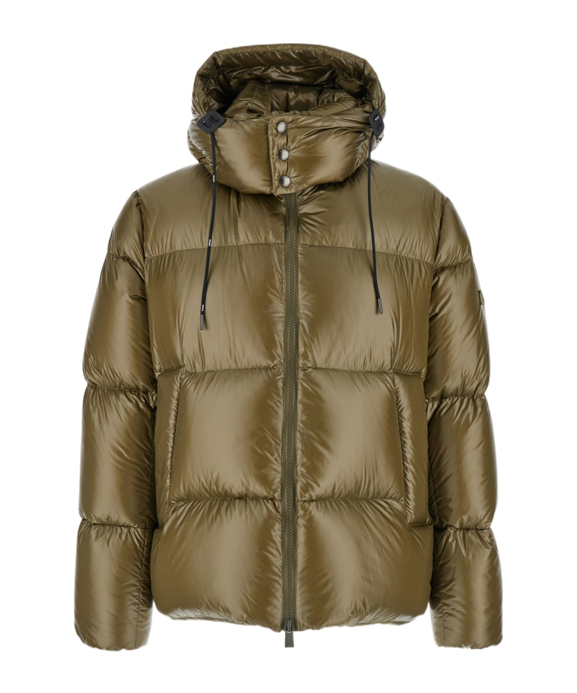 Tatras 'belbo' Green Down Jacket With Drawstring Hood And Logo Patch In Green