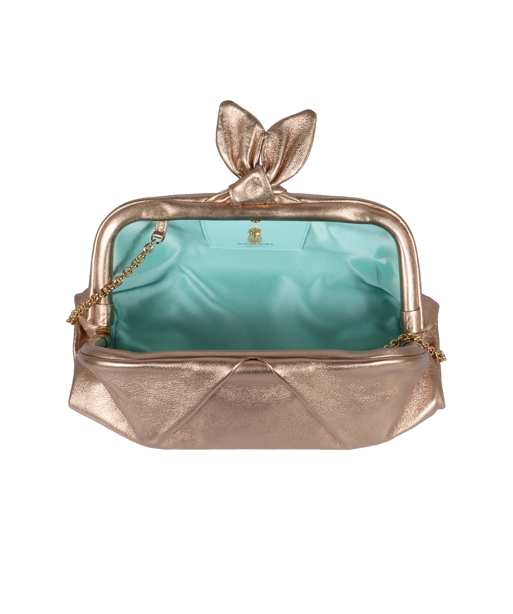 Aquazzura Small Bow Tie Clutch Bag In Nude