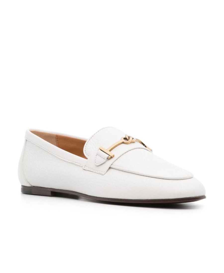 Tod's Leather Loafers In White