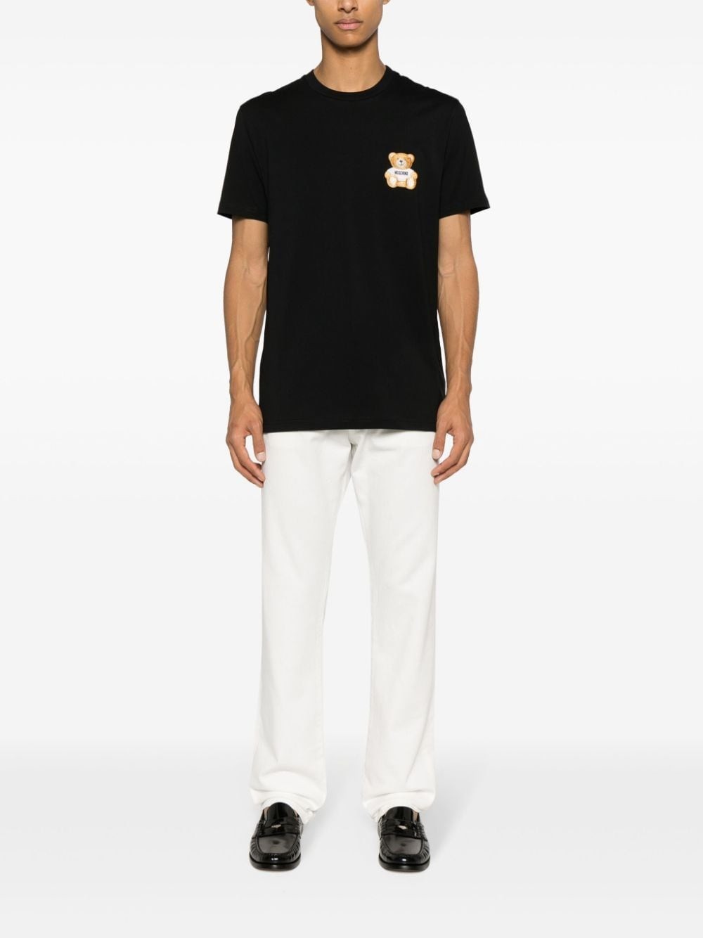 Moschino Teddy Bear Patch T-shirt With In Black