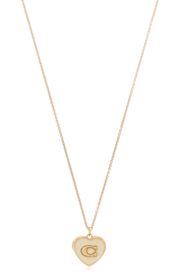 COACH COACH SIGNATURE HEART LOCKET BOXED NECKLACE