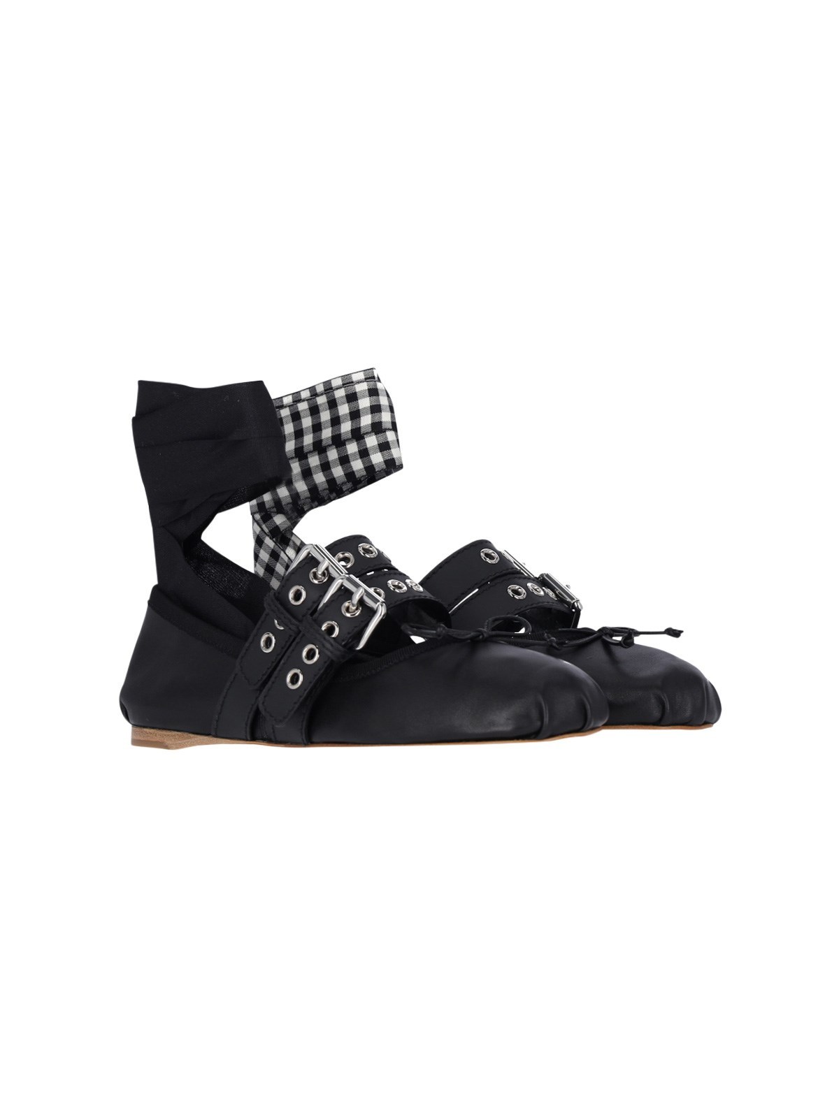Miu Miu Flat-soled Ballet Shoes In Black