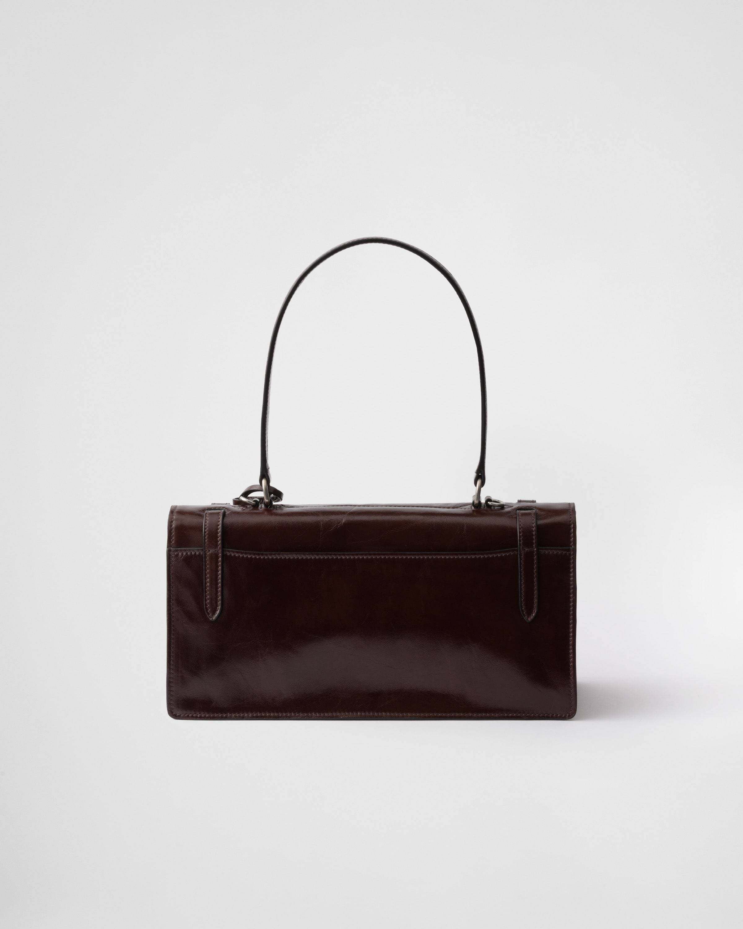 Prada Medium Leather Handbag In Black