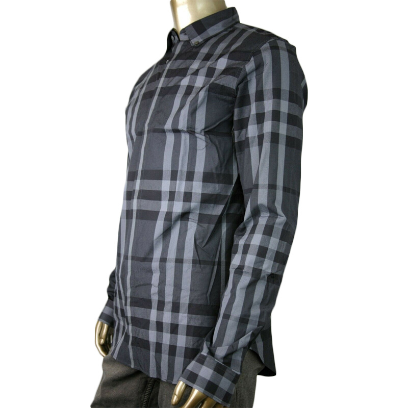 Burberry Plaid Shirt In Black