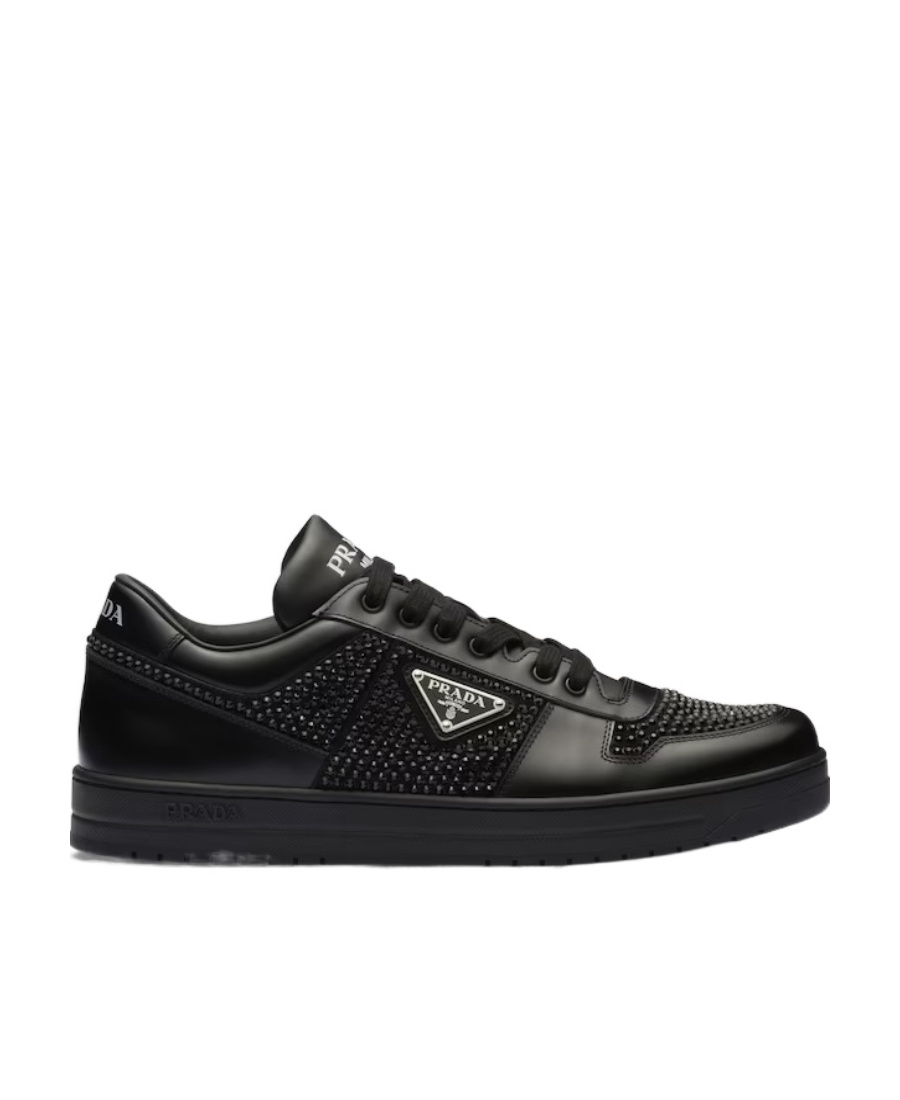 Prada Mens Black Downtown Leather Low-top Trainers Eur 42.5 Prada Mens Black Downtown Leather Low-top Trainers Eur 42.5
