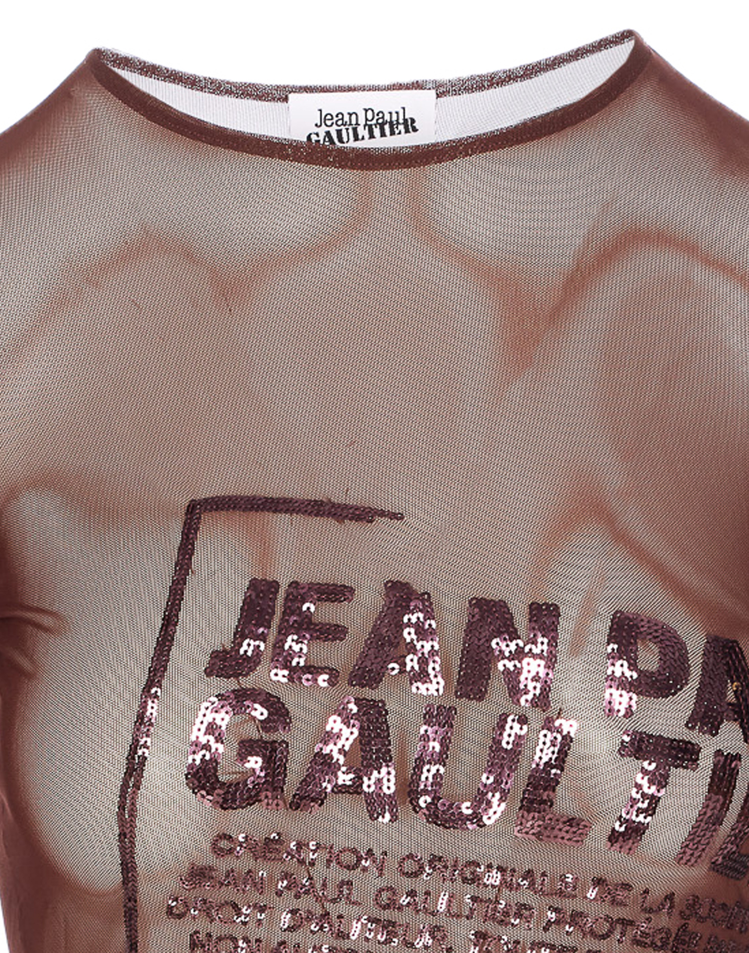 Jean Paul Gaultier Graphic Print Long Sleeve Crewneck Top In Brown