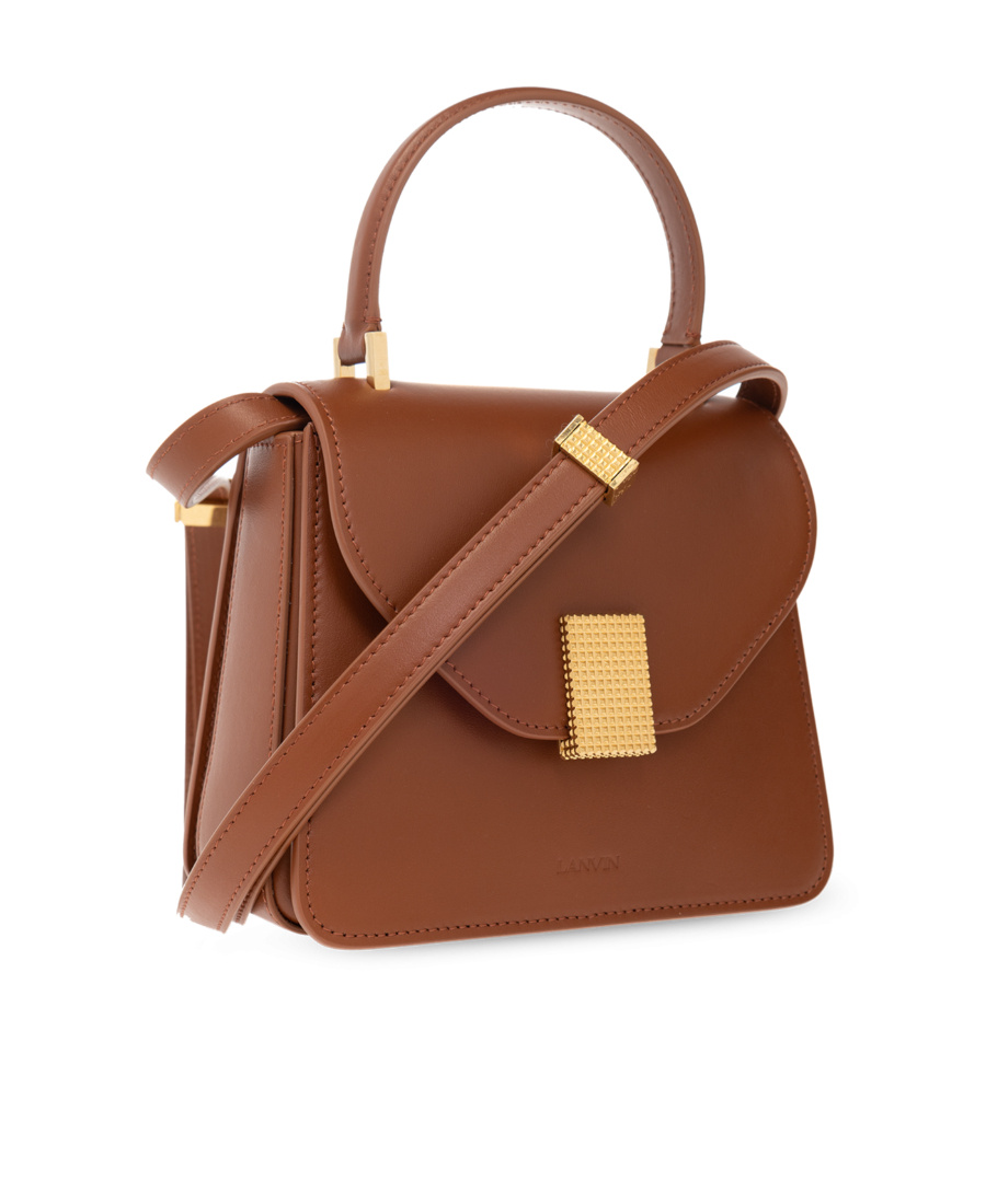 Lanvin Concerto Leather Top-handle Bag In Brown